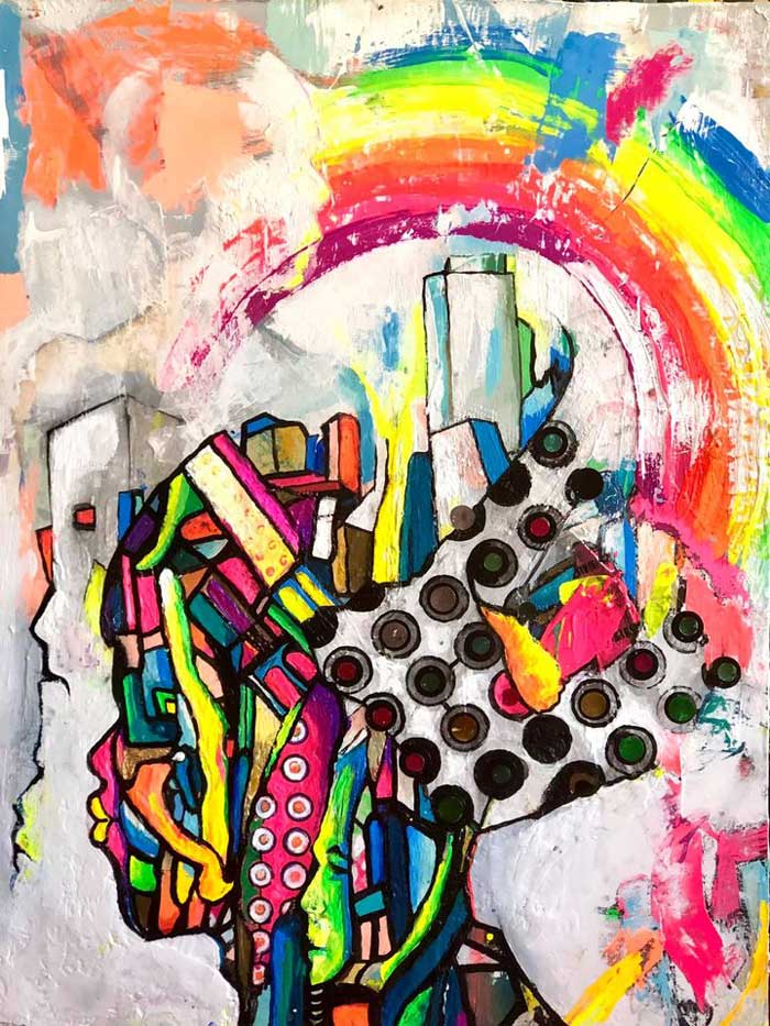 Beirut my fractal city paintings by Maher Diab