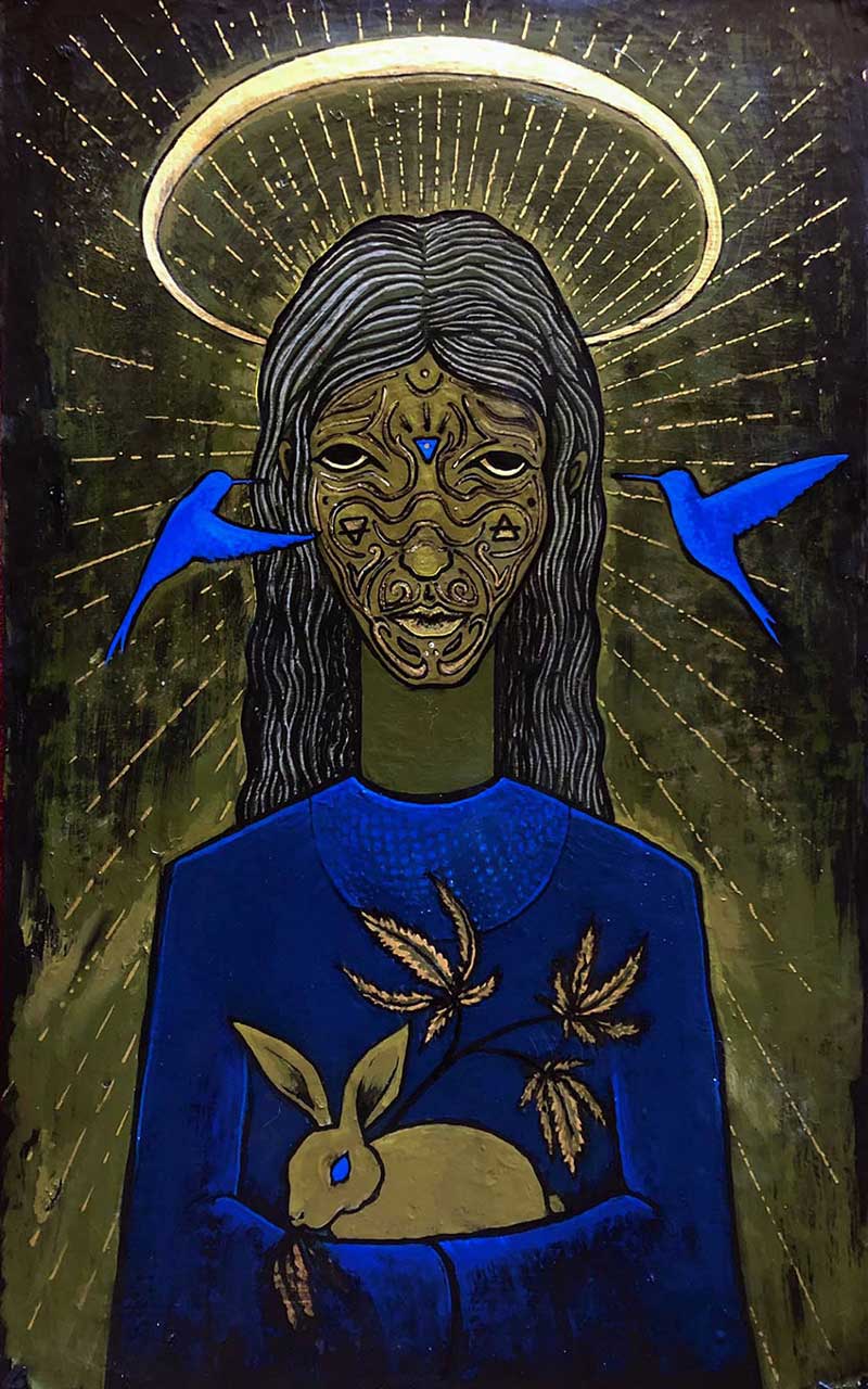 Mary Jane The lady from the moon paintings by Maher Diab