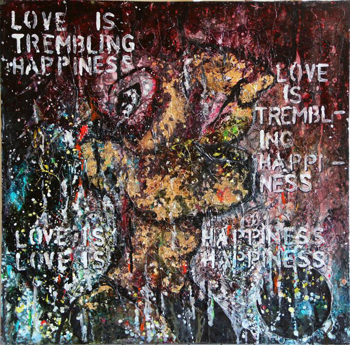 love is trembling happiness paintings by Maher Diab