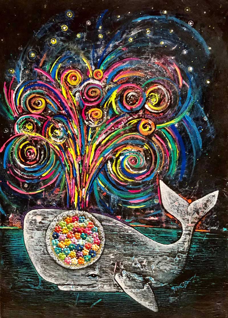 Once upon a dream, I was the whale paintings by Maher Diab